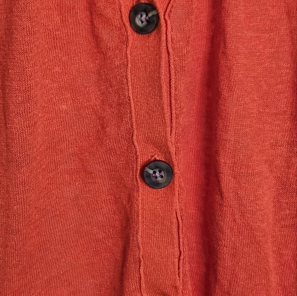 Anthropologie Moth Long Sleeve Button Up V-Neck Cardigan Size Slits Size Large - Picture 10 of 16